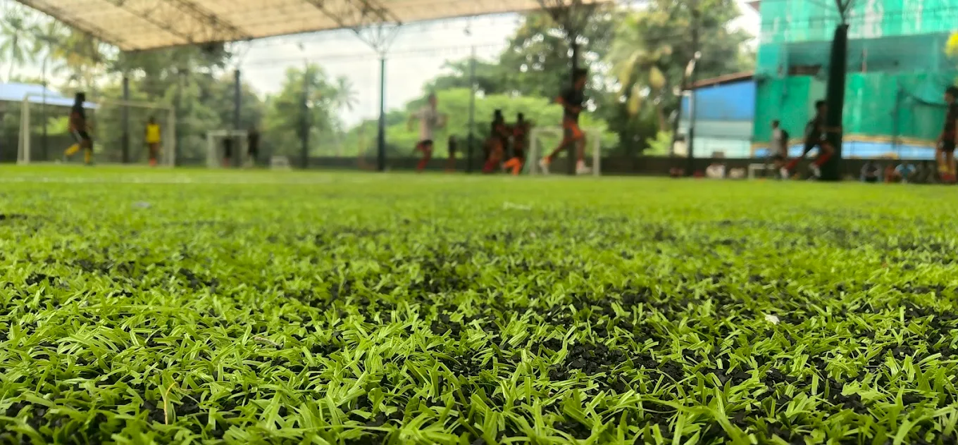 Players on the turf in daytime